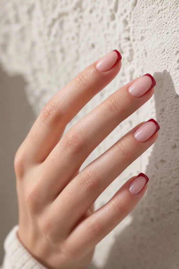 Light Summer Nails 2026 Red French Tips With Minimalist Summer Sophistication