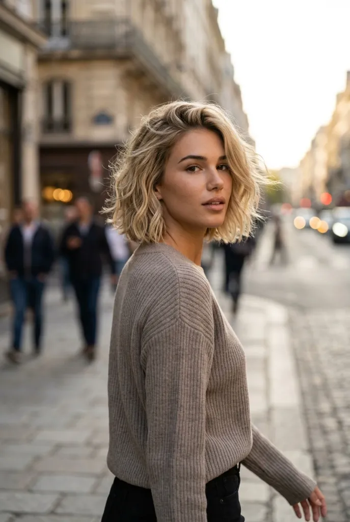 Tousled Parisian Blonde Bob