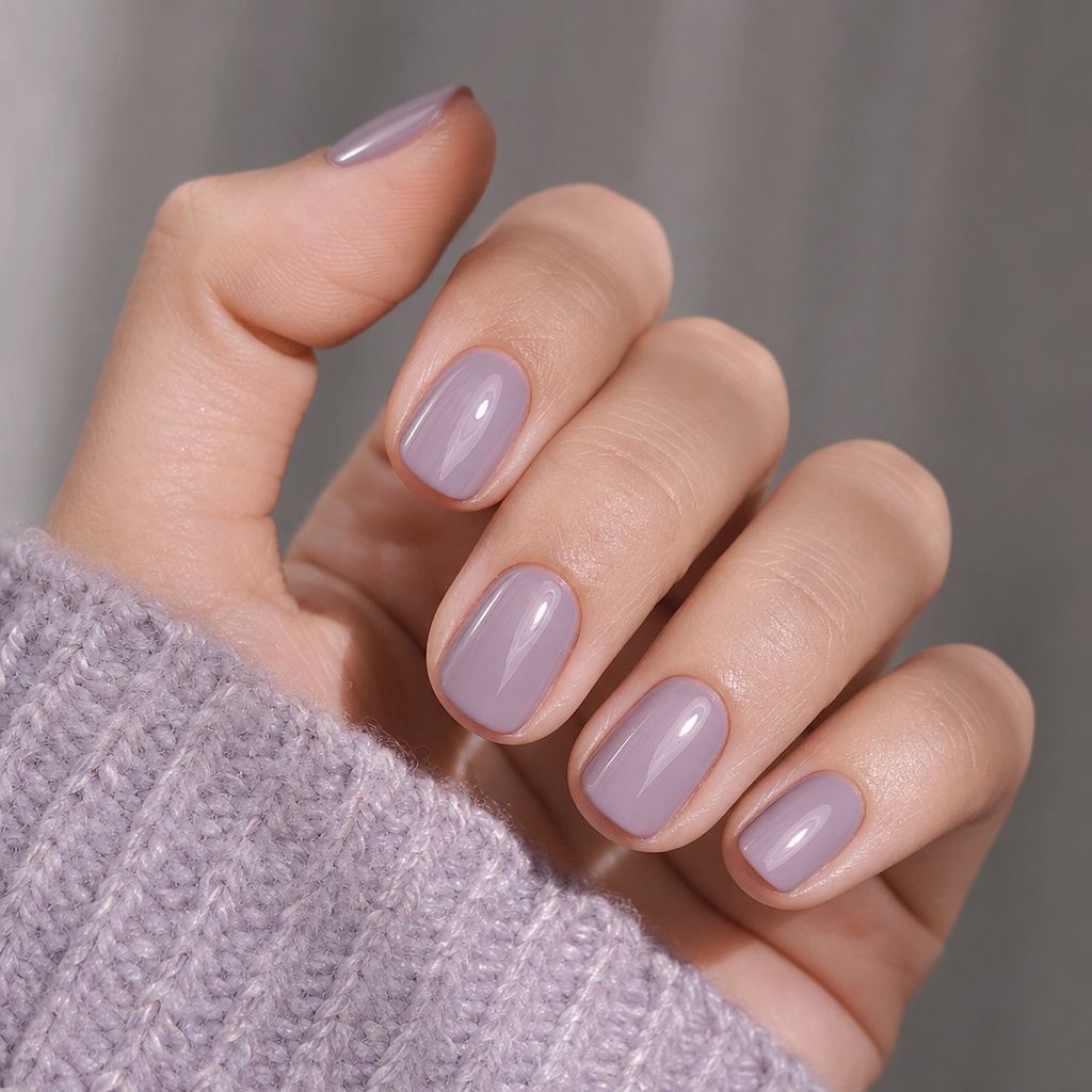 Short Summer Nails 2026 Inspo Muted Lavender Gloss That Feels Like a Soft Exhale