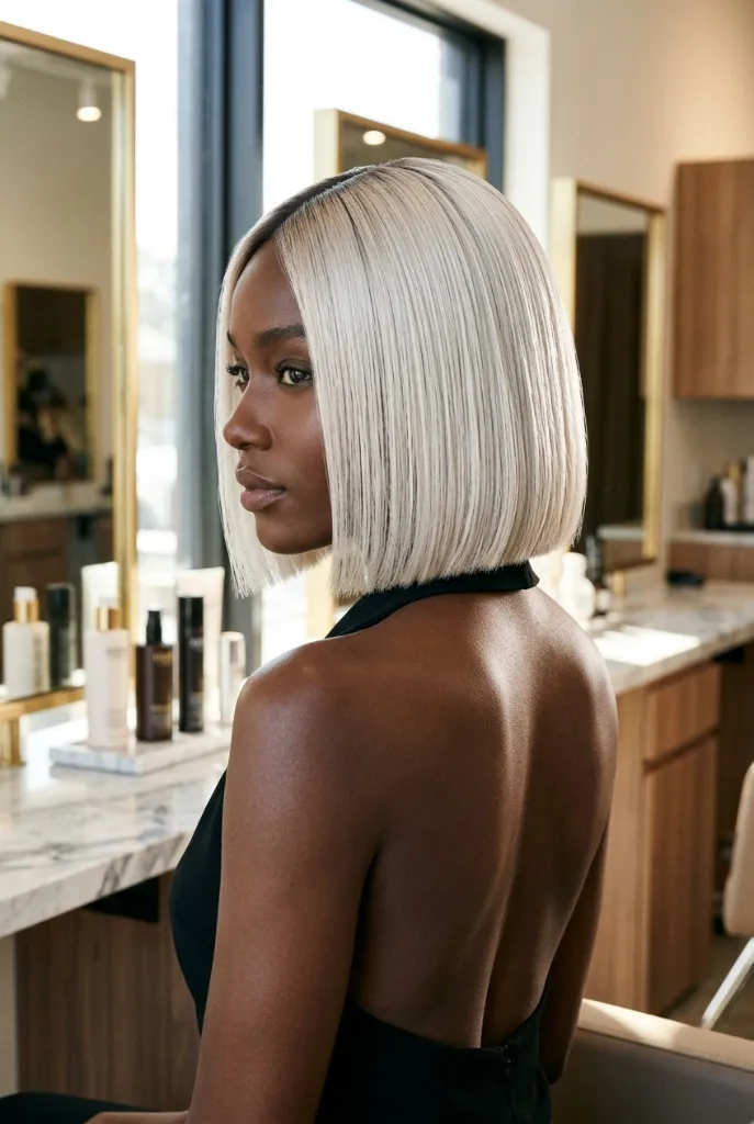 Platinum Blonde Glass Bob