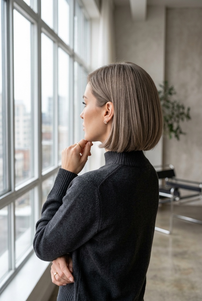 Ash Blonde Precision Bob