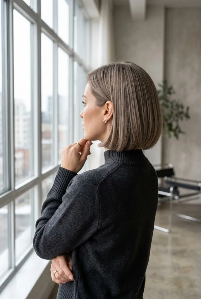 Ash Blonde Precision Bob