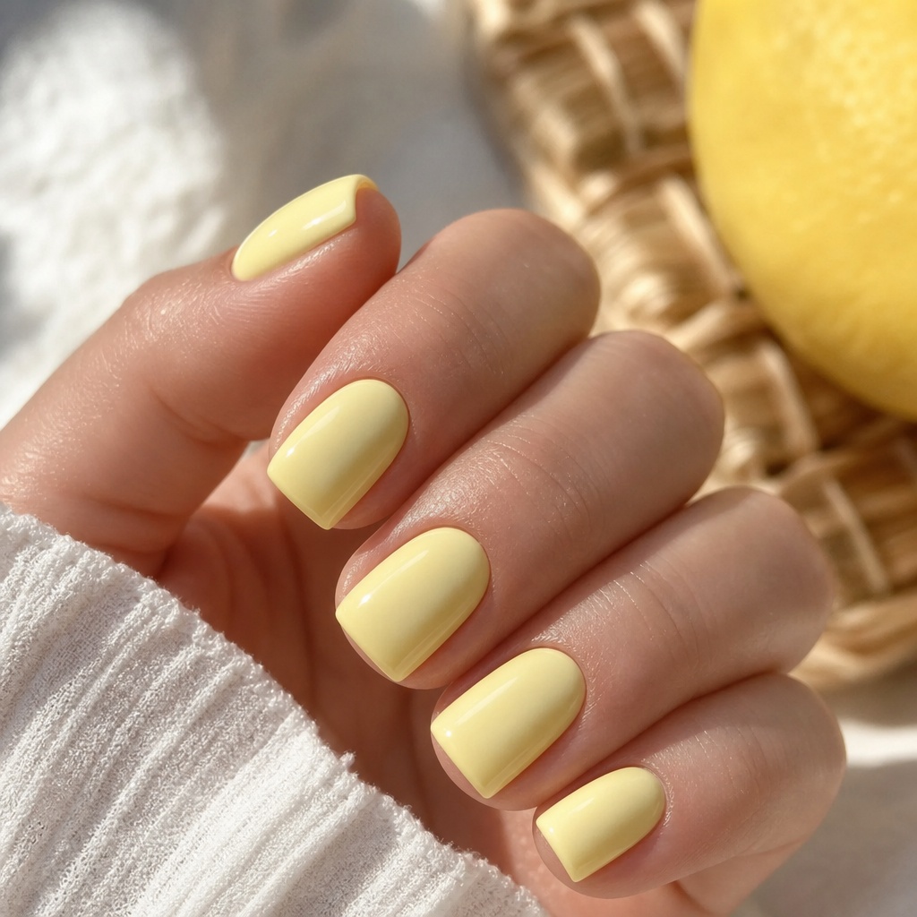 Short Summer Nails 2026 Inspo Butter Yellow Nails That Taste Like Lemonade