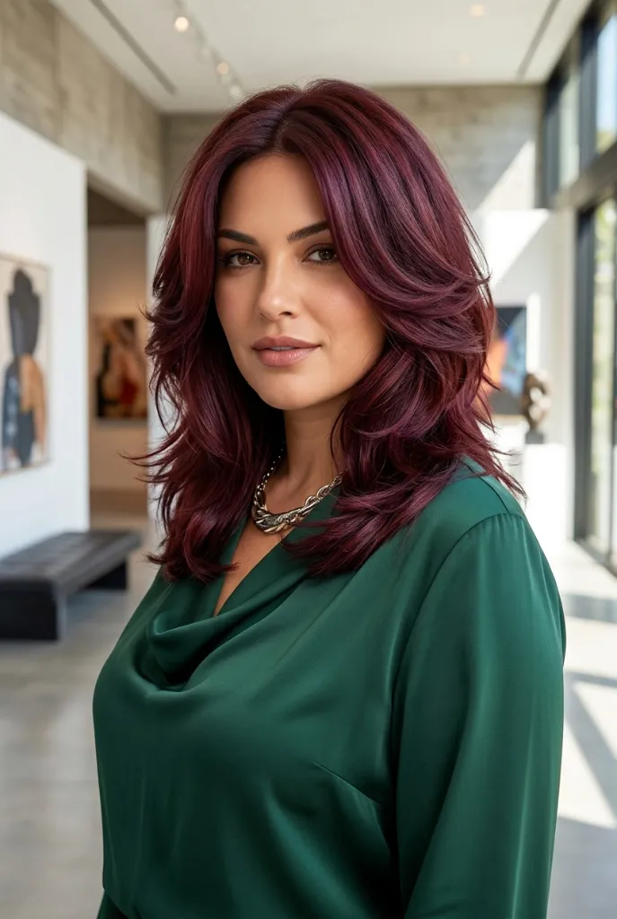 Deep Plum Layered Cut