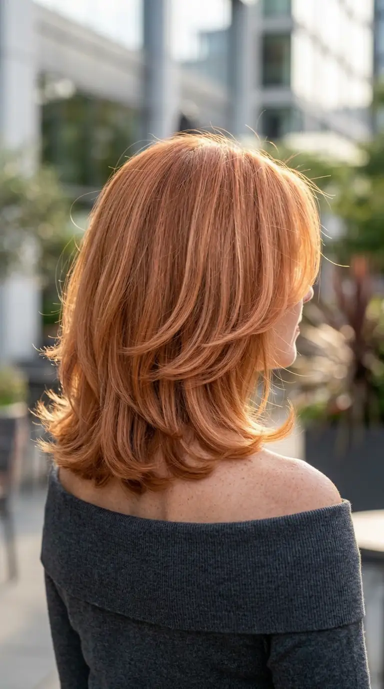 Minimalist center-part brunette lob with sleek shine, healthy ends, and understated polished summer 2026 style for women over 40