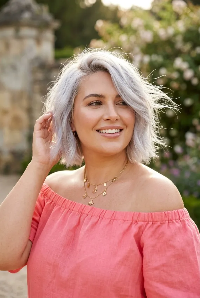 Icy Silver Textured Bob