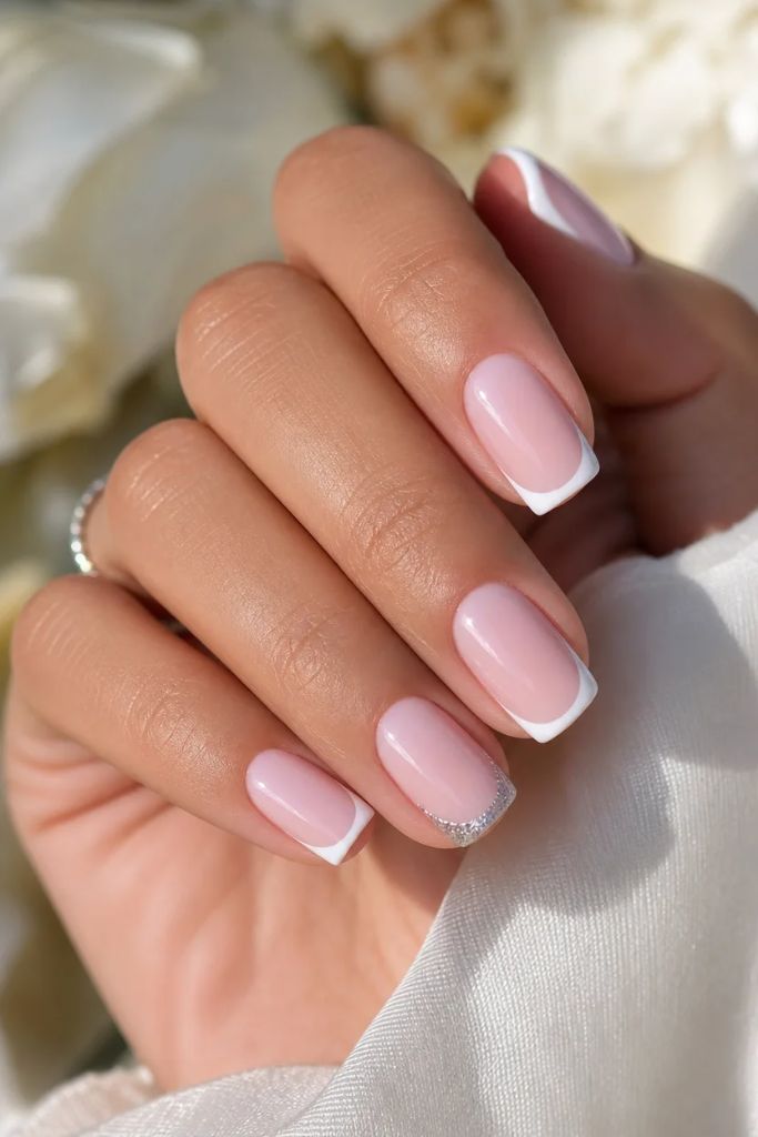 Summer French Nails 2026 Classic White French With a Whisper of Sparkle