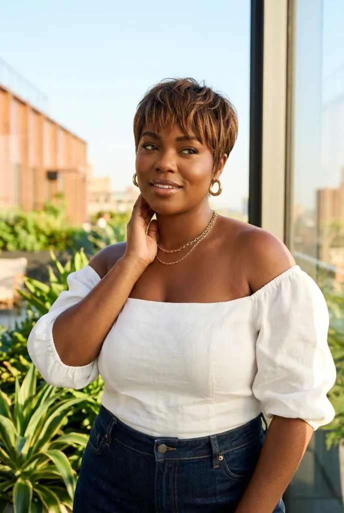 Textured Honey Pixie Cut