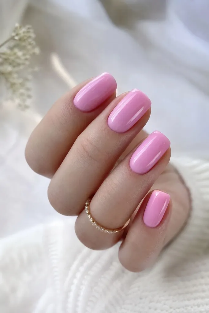 Light Summer Nails 2026 Bubblegum Pink Nails With Sweet Summer Simplicity