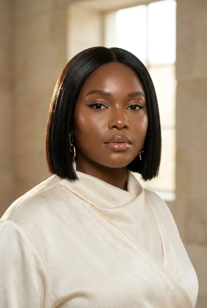 Sleek Black Blunt Bob