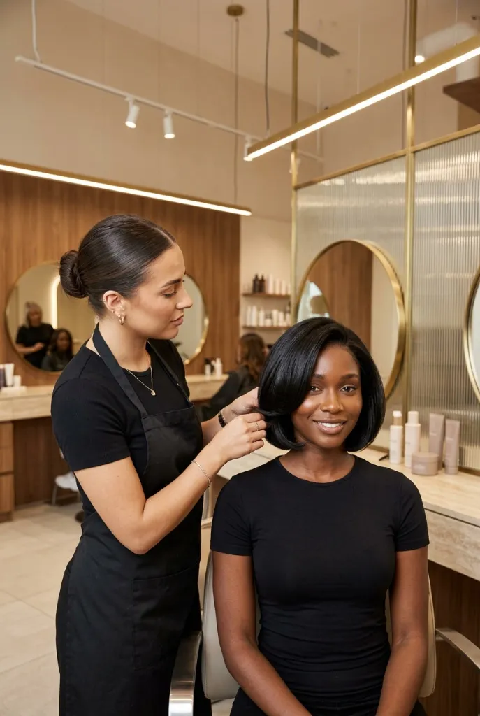 Sleek Natural Bob Salon Finish
