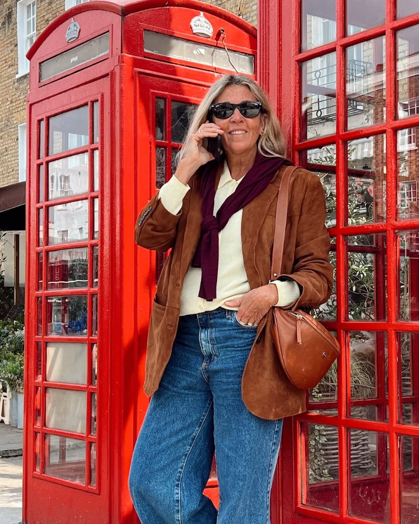 What to Wear This Fall 2026 Over 50 Suede Blazer With Cream Sweater and Jeans