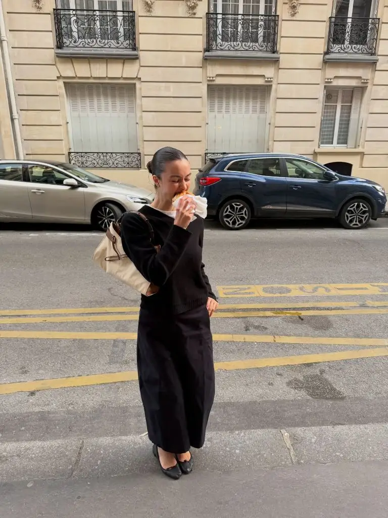 Fall Outfits with Sweater 2026 All-Black Parisian Layers For a Croissant Run
