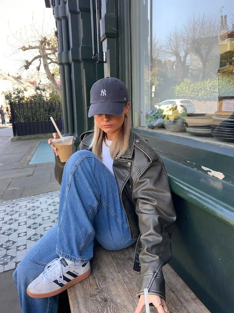 What Are the Best Fall Outfits for Casual Days 2026 Black Leather Jacket With A Cap And Denim