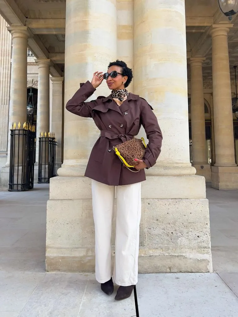 Fall Outfits With Peacoat 2026 Rich Plum Short Trench With Bold Accessory Play