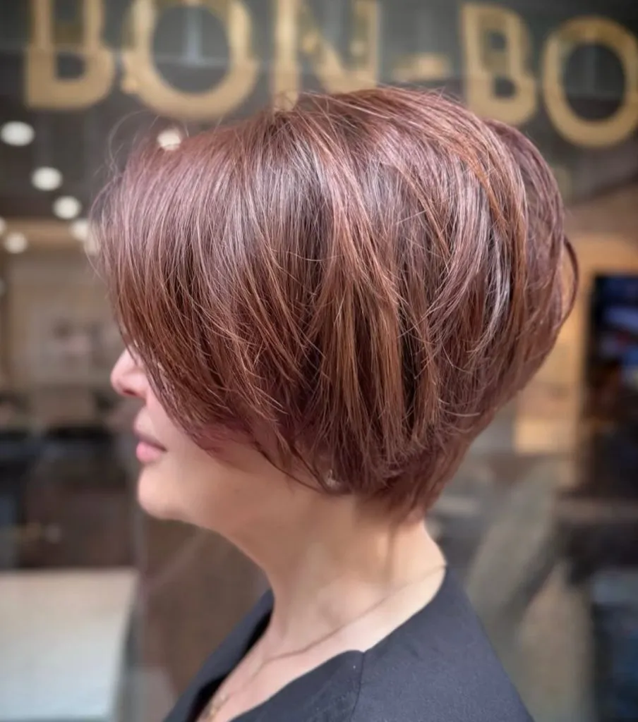 Fall Hairstyles for Short Hair 2026 Sculpted Auburn Pixie Bob with Layered Volume