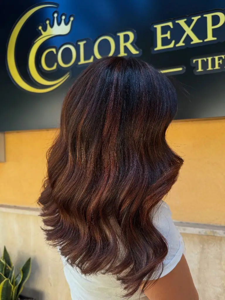 Fall Brunette Hair Colour 2026 Rich Cinnamon Highlights on Dark Brunette Base