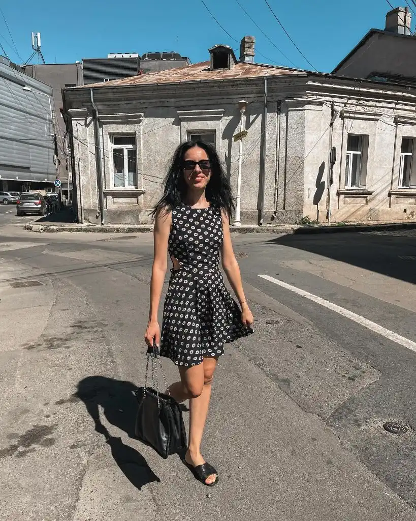 August Outfits 2026 Black Floral Mini Dress With Easy Daytime Confidence