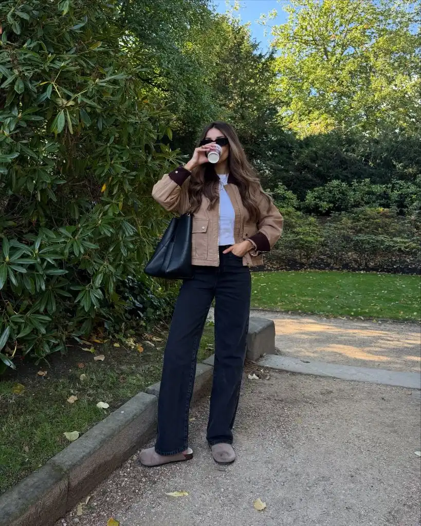 What Are the Best Fall Outfits for Casual Days 2026 Camel Corduroy Jacket With Black Jeans
