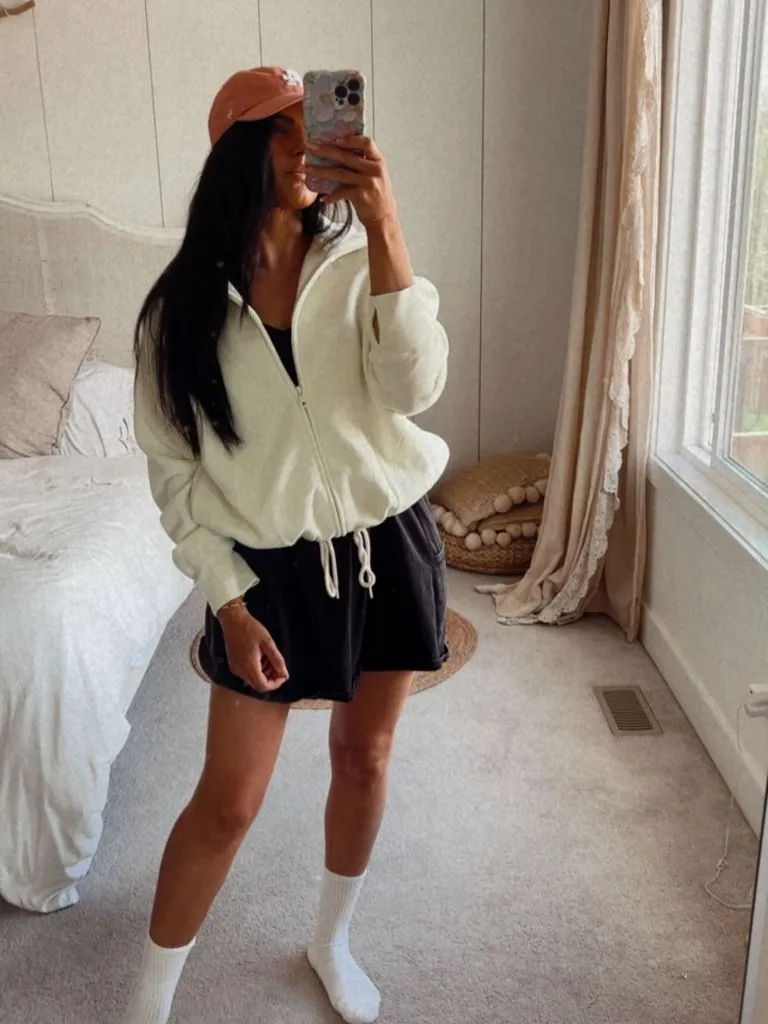 Fall Sweater Dress Outfits 2026 Cream Half-Zip Romper Set for Cozy Weekends at Home