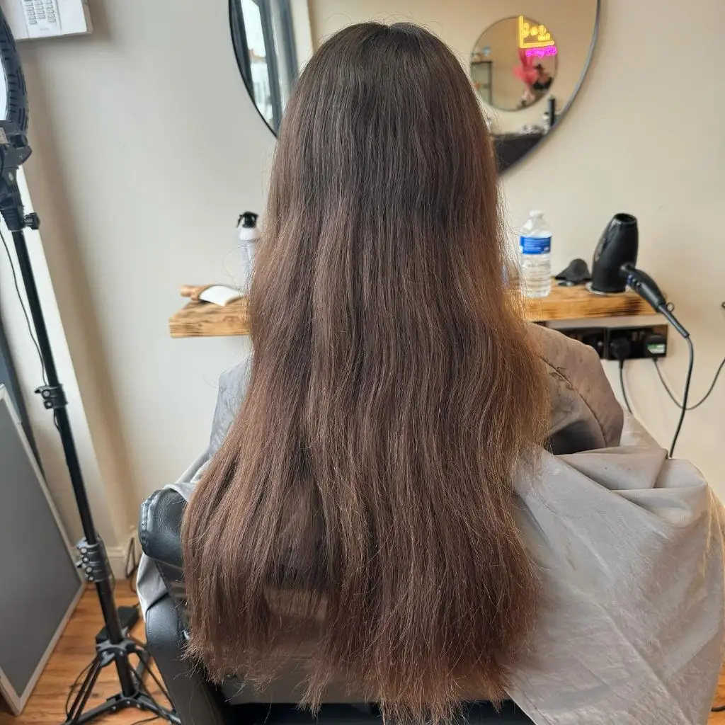 Full Head Babylights Blonde on Brown Hair 2026 Long Virgin Brunette with Natural Warm Undertones