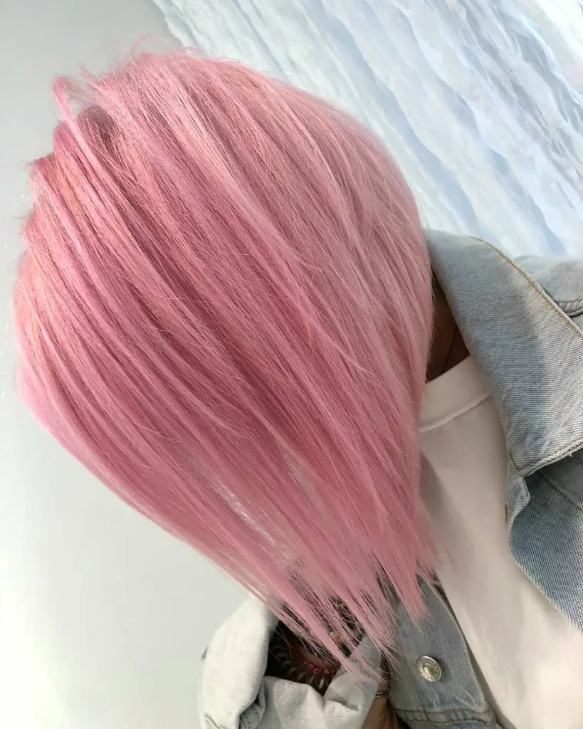 Fall Short Haircuts 2026 Full Pastel Pink Bob With A Silky Straight Finish