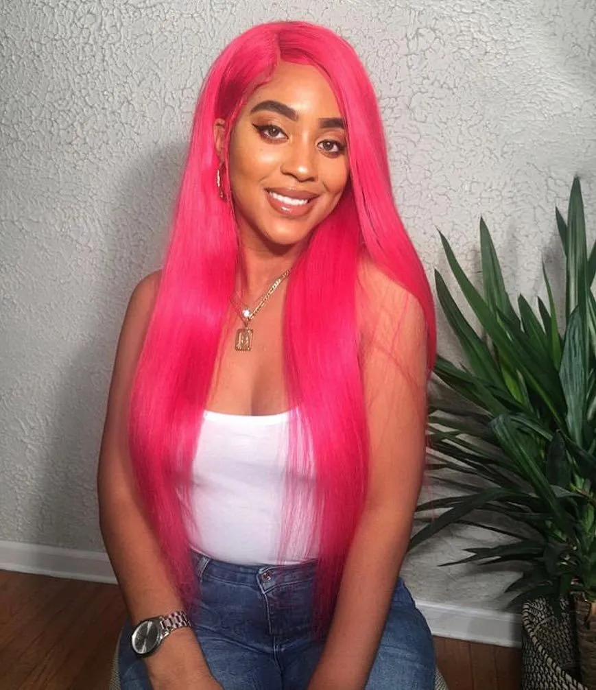 Fall Hair Colors for Black Women 2026 Hot Pink Straight with Bold Confidence