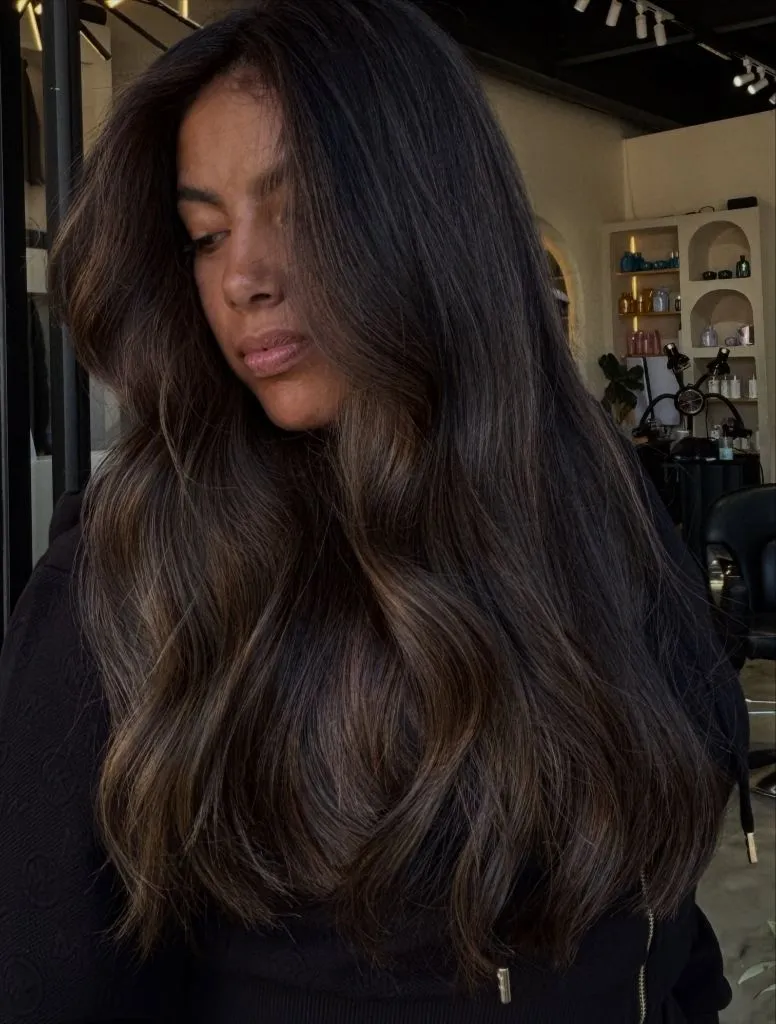 Fall Brunette Hair Colour 2026 Deep Cocoa Brunette with Subtle Warm Dimension