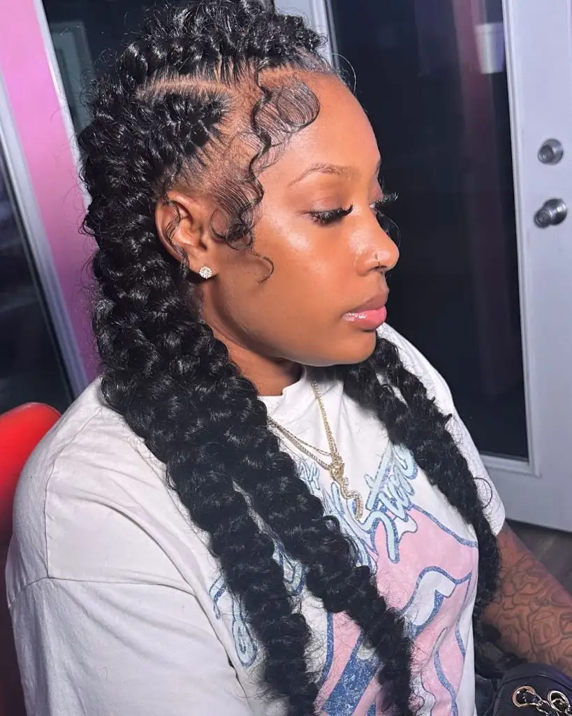 Butterfly Braids Hairstyle 2026 Full Butterfly Stitch Braids with Luxurious Curly Ends