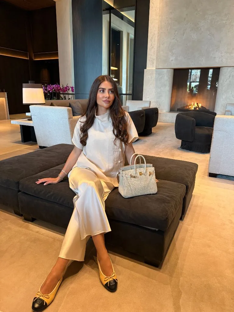Fall Classy Outfits Women 2026 Ivory Silk Set and Ballet Flats for Fireside Lounging
