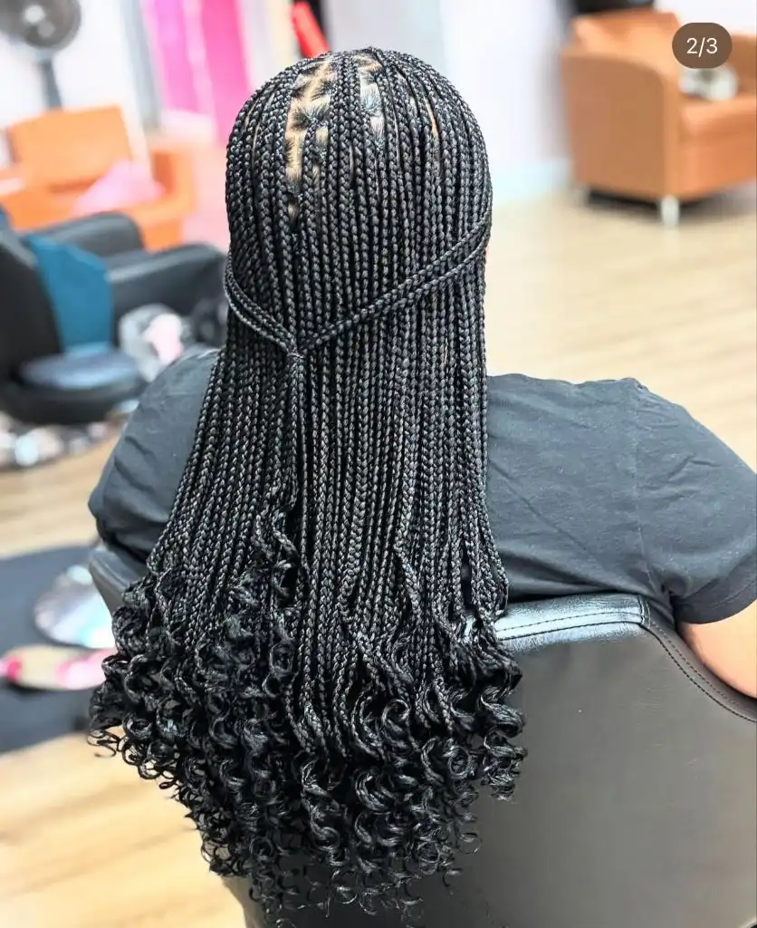 Locs Hairstyles for Black Women 2026 Waist-Length Micro Knotless Braids with Curled Goddess Ends