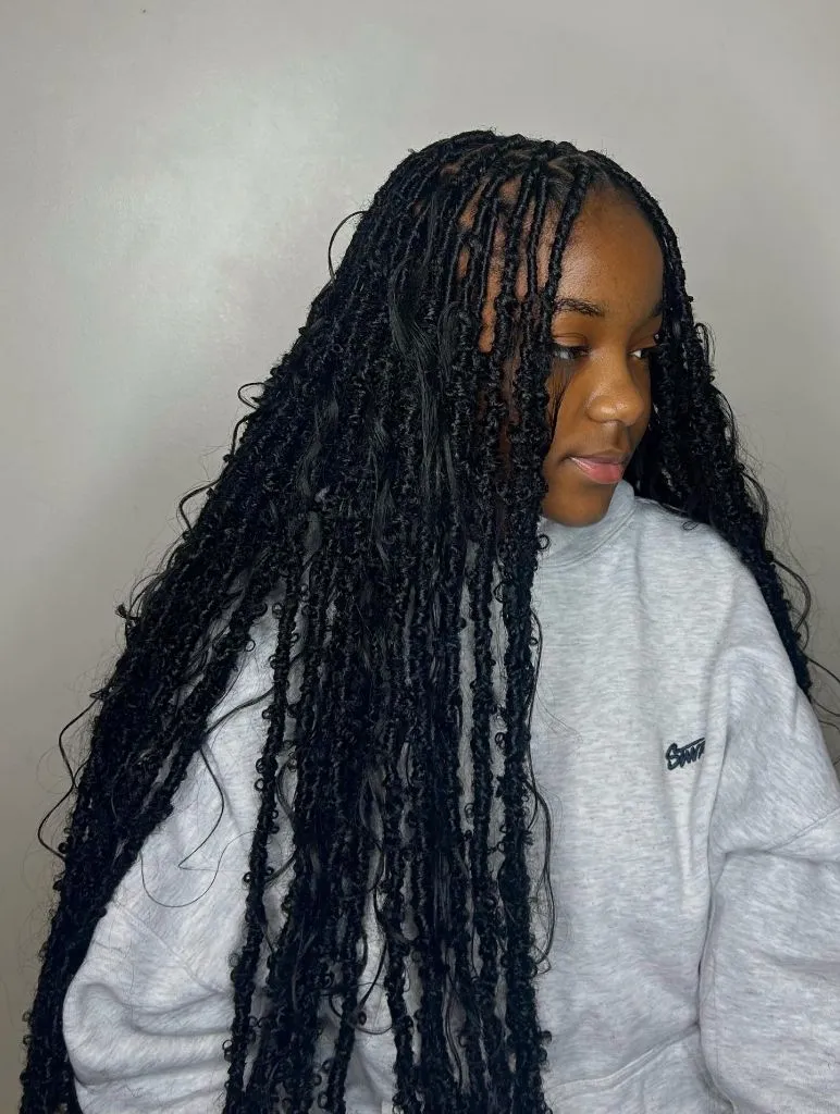 Locs Hairstyles for Black Women 2026 Bohemian Faux Locs with Soft Curly Fringe