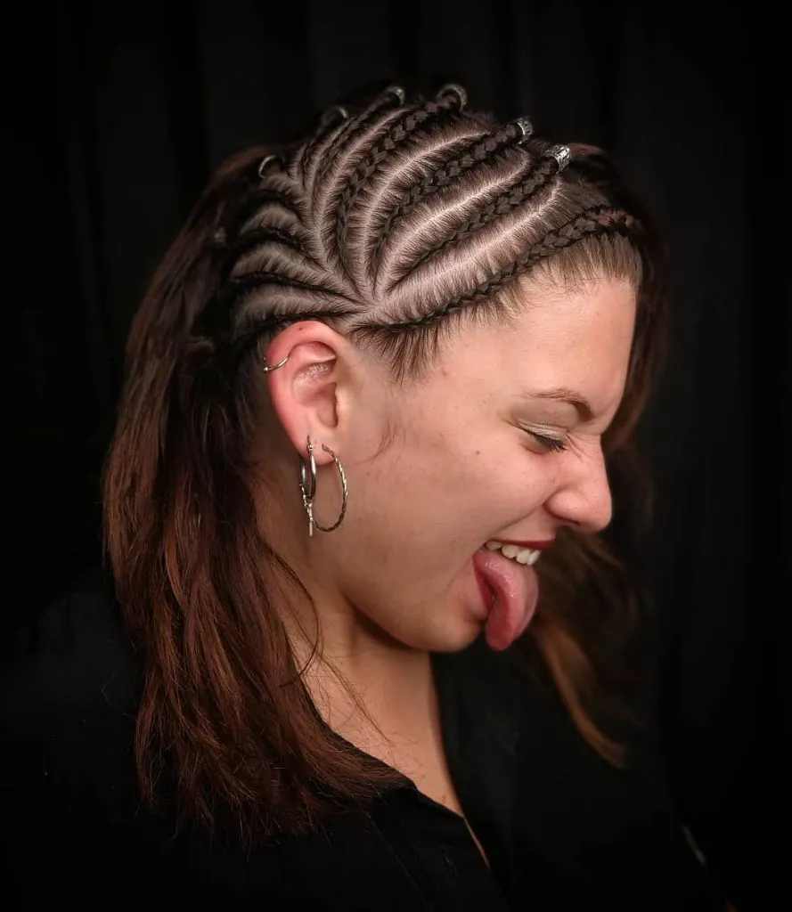 Butterfly Braids Hairstyle 2026 Half-Cornrow Radial Design with Loose Natural Ends