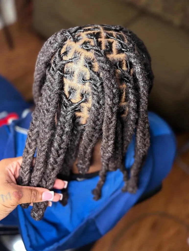 Locs Hairstyles for Black Women 2026 Thick Two-Strand Twist Locs with Diamond Parting Pattern