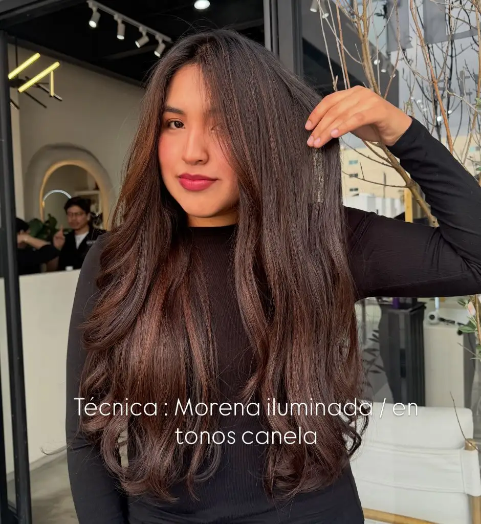 Fall Brunette Hair Colour 2026 Cinnamon-Toned Brunette with Soft Curtain Layers