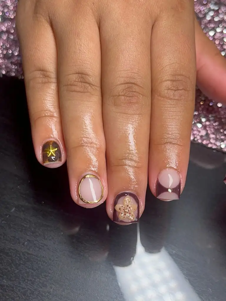 Simple Fall Short Nails Earthy Charm Nail Art Simple Fall Short Nails