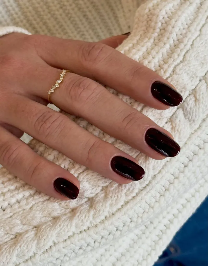Dark Fall Nails 2026 Deep Oxblood Short Nails — The Quintessential Dark Fall Nails 2026 Shade