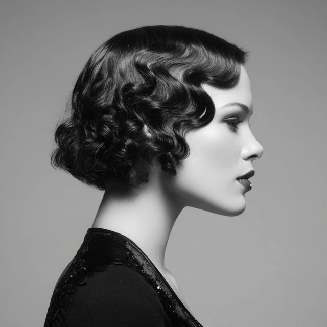 Vintage finger wave curls hairstyle