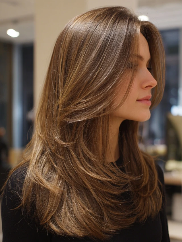 Classic long layered haircut