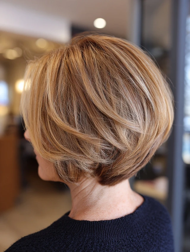 Layered french bob haircut with movement