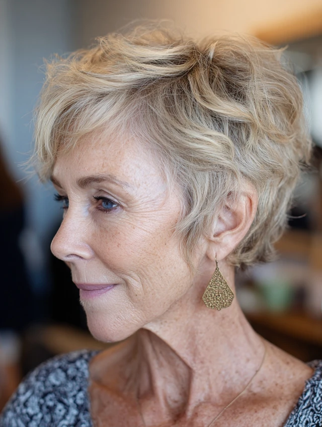 Feathered layered haircut with curtain bangs for thin hair