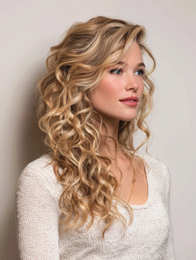 Buttery Blonde Ringlet Curls