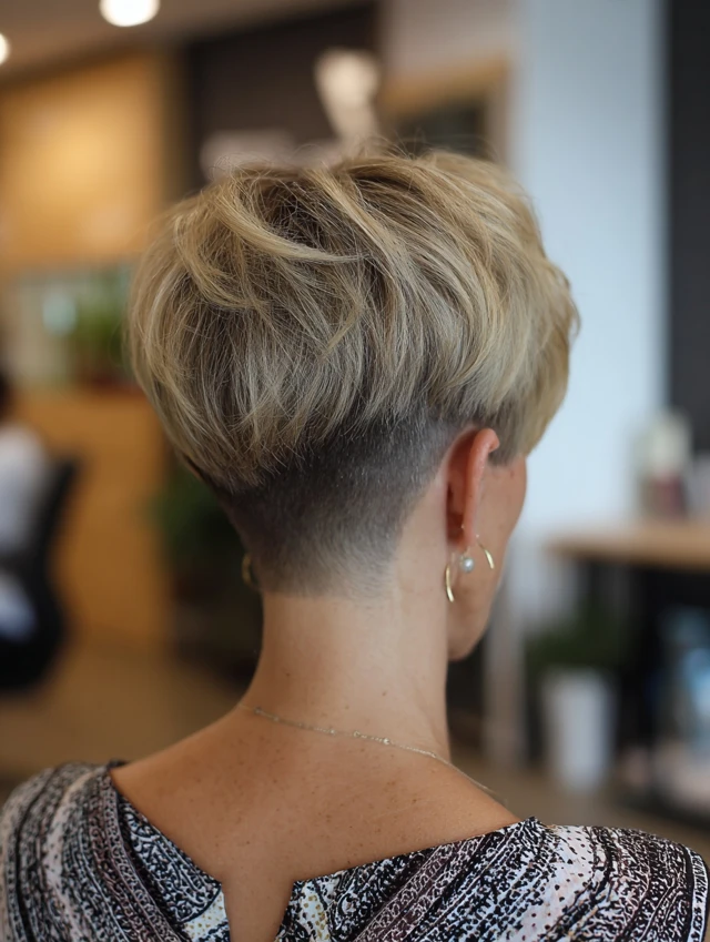 Soft undercut bob haircut for fine hair
