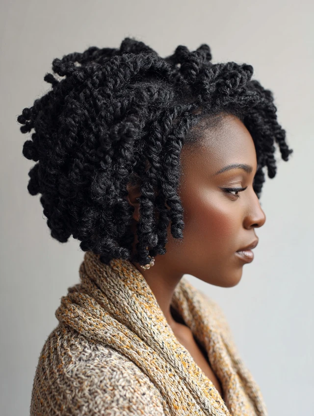 Crochet Braids Side Swept - crochet braid hairstyle
