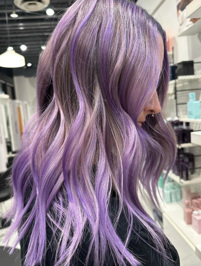 Lilac ghost roots pastel hair color