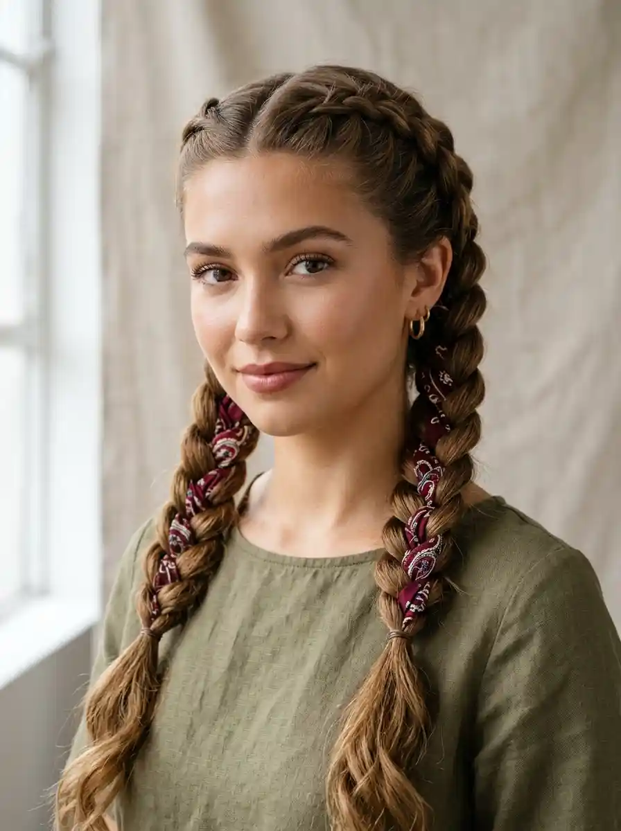 Double dutch braids hairstyle