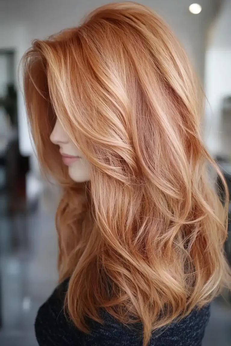 Strawberry Blonde Money Piece hairstyle photo