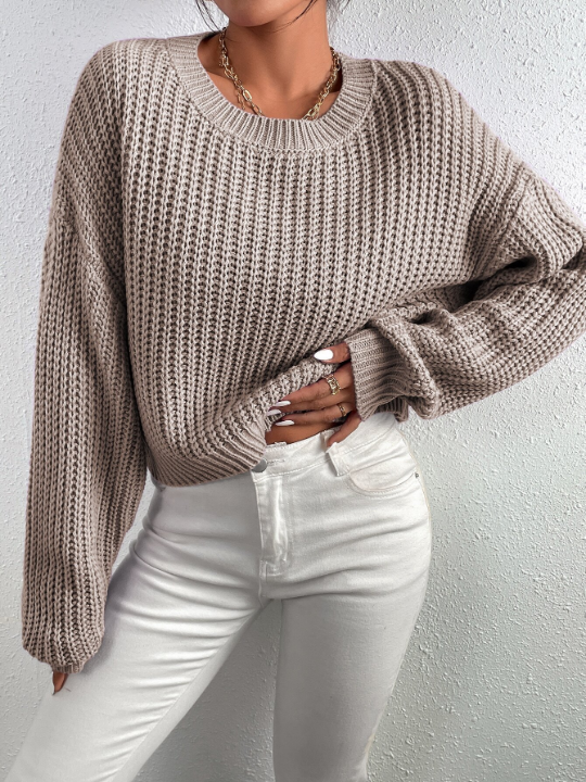 Chunky ribbed knit sweater