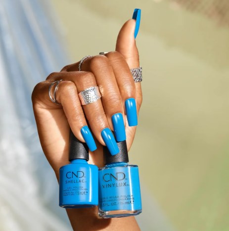 Minimalist Clean Blue Nails blue winter nail design