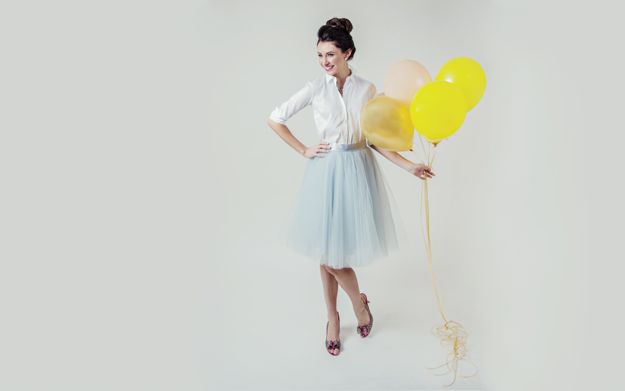 Tulle skirt styled for a dressy afternoon outfit